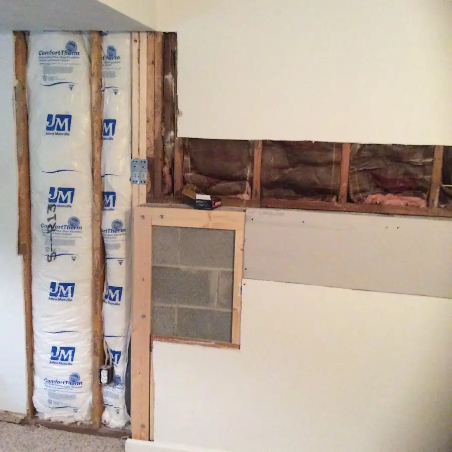 Wall insulation replacement during Contents Cleaning & Restoration in Fairfax Station